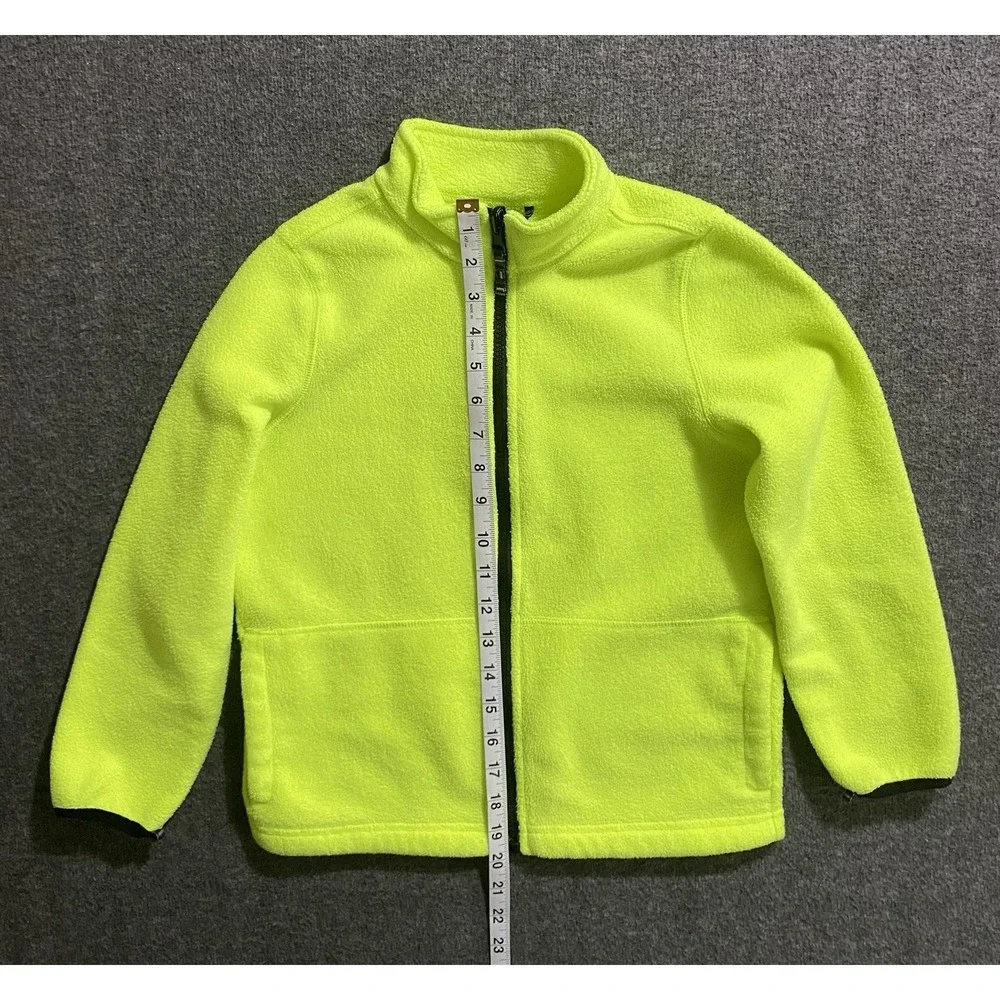 The Children's Place Boys Neon Yellow Fleece Jacket Size M 7/8 Full Zip